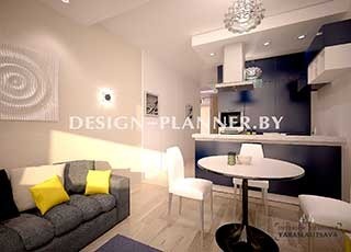 Дизайн интерьера двухкомнатной квартиры  "Каскад"