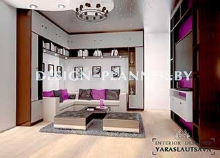 Дизайн интерьера двухкомнатной квартиры  "Дзержинского"