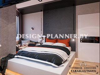 Дизайн интерьера двухкомнатной квартиры для молодого человека, в жилом комплексе Каскад, в ярком современном стиле.