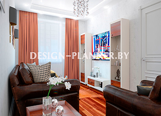Проект дизайна интерьера трехкомнатной квартиры Некрасово в современном стиле.