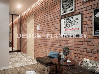 Дизайн интерьера двухкомнатной квартиры на Пимена Панченко в современном стиле с элементами LOFT
