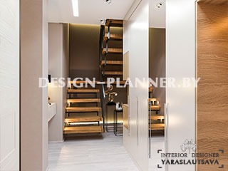 Дизайн интерьера большой двухуровневой квартиры в ЖК Чайковский в современном стиле с элементами Fusion для большой семьи