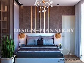 Дизайн интерьера современной и очень актуальной спальни в жилом комплексе А100 "Квартал Пирс".