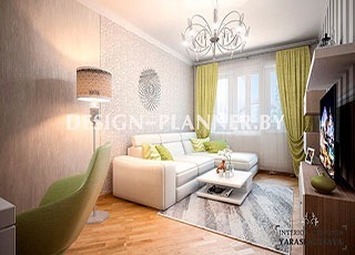 Дизайн интерьера двухкомнатной  квартиры на Игуменском Тракте в современном стиле.